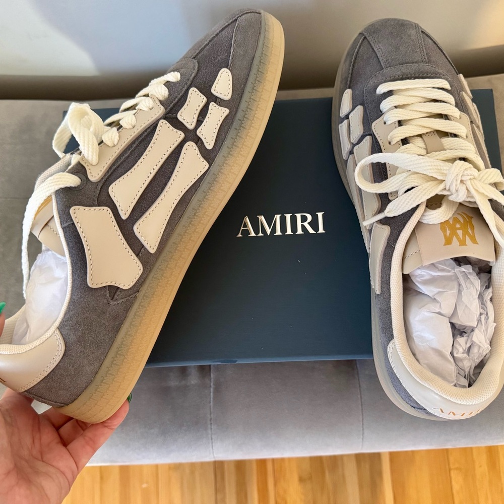AMIRI Gray and Cream Casual Sneakers
